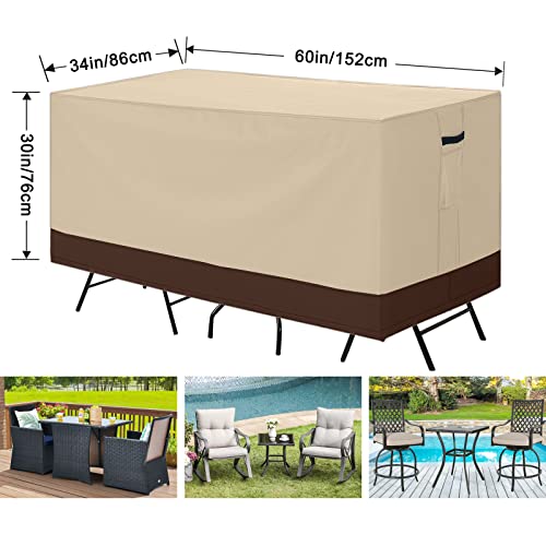 Abccanopy Outdoor Patio Table Cover Outdoor Bar Cover Bistro Set Cover 600D Oxford Waterproof Anti-Uv Covers Table And Chairs Set Cover For 60X34X30 Inches #TOP1