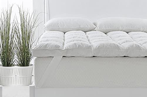 Image of Springtek Premium Luxe Micro Fibre Mattress Topper for Queen Size Bed | Queen Bed Topper 72 inchx60 inch | 2 inch Padding | Super Soft Mattress Padding for Comfortable Sleep | 72 By 60 Inch, White