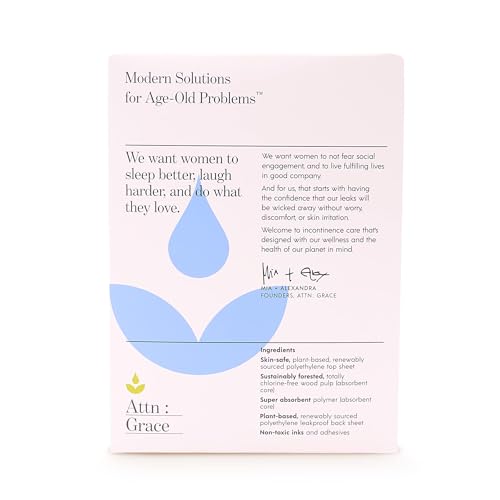 Attn: Grace Panty Liners for Women - 46 Liners – for Light Urinary Incontinence, Bladder Leakage or Postpartum - 100% Breathable & Plant-Based Materials Active Odor Control, Free from Harsh Chemicals - Image 3