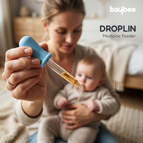 Image of Baybee Medicine Dropper for Baby | BPA-Free Multipurpose Soft Silicone Bulb Baby Feeder for Medicine, Syrup, Vitamins | Easy-to-Clean & Reusable Oral Filler Dropper 5ml (Blue)