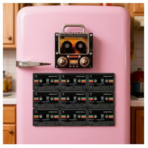 Imanes de disco de vinilo para decoración retro de cocina con música NFC 2