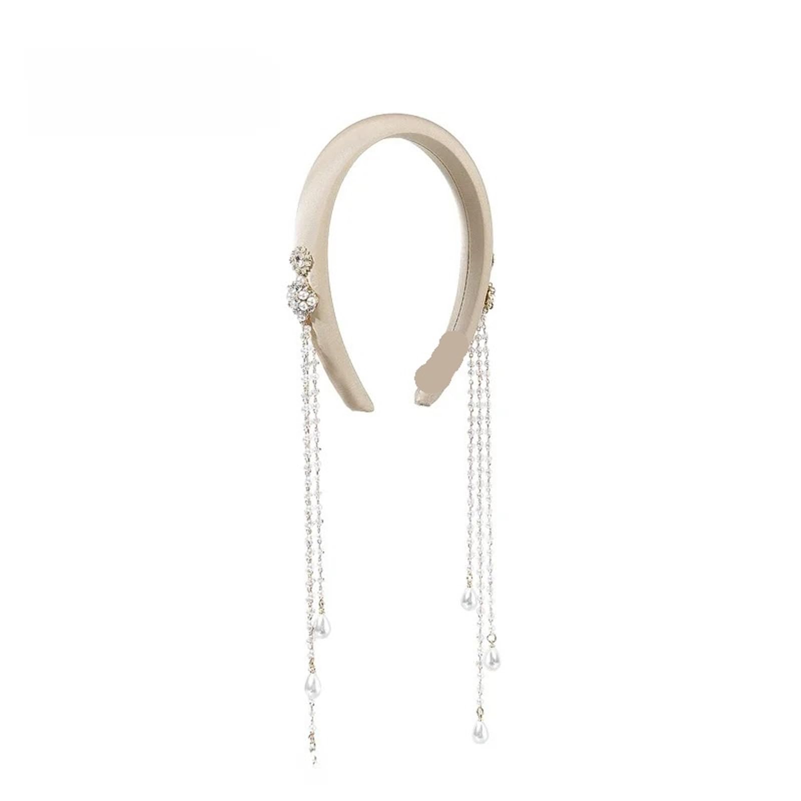 Diadema con flecos de cristal, moda femenina, rayita alta