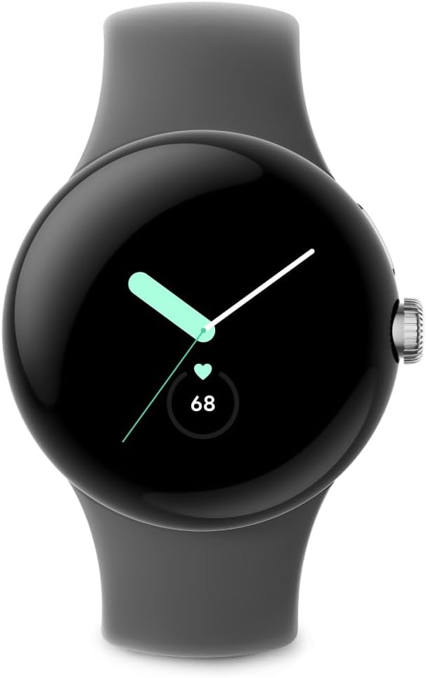 Pixel Watch 41mm Smartwatch with WiFi, GPS, BT and Heart Rate Monitor in Bulk Packaging (Silver Charcoal)