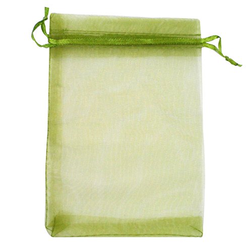 Image of ATCG 50pcs 8x12 Inches Large Drawstring Organza Bags Decoration Festival Wedding Party Favor Gift Candy Toys Makeup Pouches (Green)