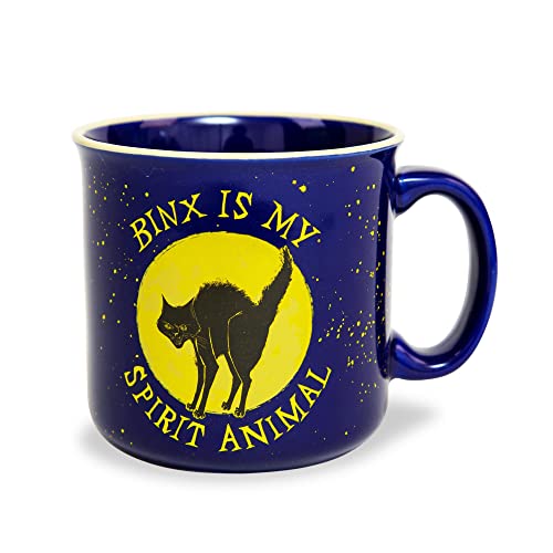 Disney Hocus Pocus Binx Is My Spirit Animal 20-Ounce Ceramic Camper Mug | BPA-Free Travel Coffee Cup For Espresso, Tea