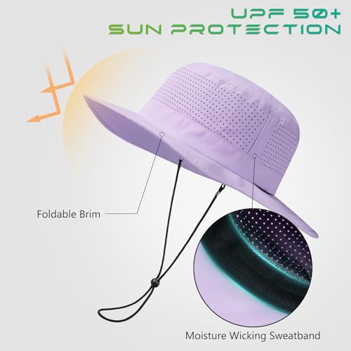 Image of UPF 50+ Bucket Sun Hat with Laser Perforated Mesh Cooling Adjustable Breathable Lightweight for Outdoor Men Women