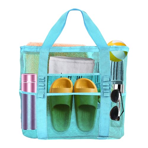 Large Mesh Beach Bag with 9 Pockets