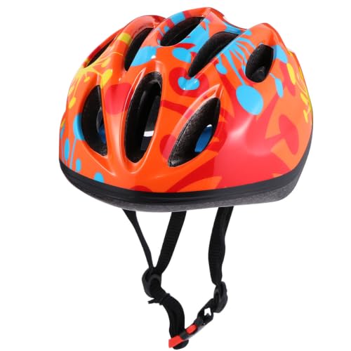 Casco de seguridad para niñas en bicicleta o patinete infantil con ventilación, color naranja