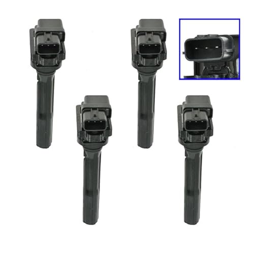 image for TRQ Ignition Coil Set 4 Piece Compatible with 1999-2003 Chevrolet Trac