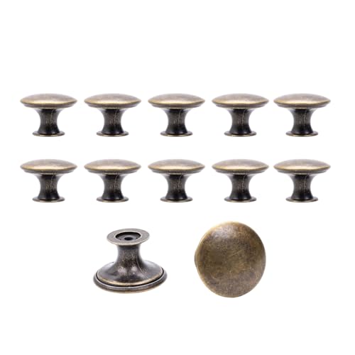 Mormchlots 12Pcs Antique Bronze Round Cabinet Knobs with Screws, Vintage Kitchen Cupboard Door Knobs, Drawer Handle Pulls Dresser Knob for Dresser, Cupboard, Bathroom