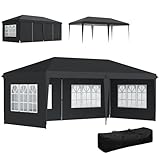 3 x 6 m großer Faltpavillon: Ein sicheres Dach über dem Kopf für Gartenfeiern, Grillabende und Flohmärkte. Geräumiger Innenbereich, der vielen Gästen Schutz vor Sonne und Nieselregen bietet.