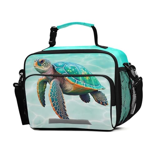 Sea Turtle Teal Insulated Kids Lunch Box
