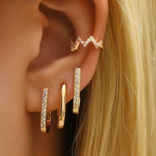 Gold Jewelry Set for Women,53 PC Gold Plated Jewelry Set with 9 Necklace, 9 Bracelet, 25 Ear Cuffs Earring, 5 Ankle Bracelets ,2 Rings and 3 Belly Button rings for Women Valentine Anniversary Birthday Gifts3