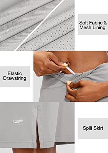 Viodia Women's 20" Knee Length Skorts Skirts Athletic Tennis Golf Skirt For Women Modest Sports Casual Summer Skirt With 5 Pockets Gray #TOP3