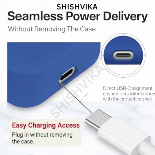 Image of SHISHVIKA Case Cover Compatible for CMF by Nothing Buds Pro 2 / Buds 2 Plus /Buds 2 (Blue, R - Pin)
