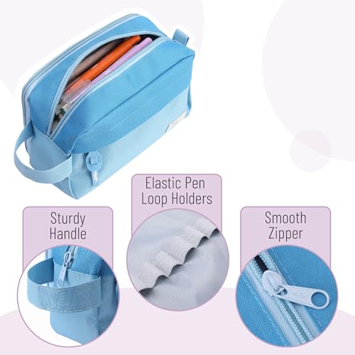 Image of Mr. Pen Large Capacity Pencil Pouches and Bags - Mint Green School