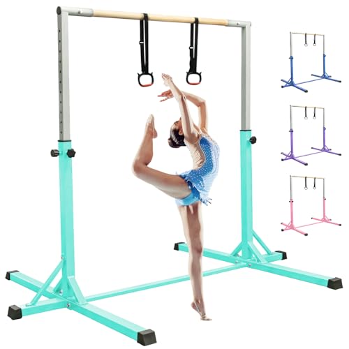 FBSPORT reckstange Outdoor Indoor Kinder turnreck turnstange gymnastikstange,13 Höhenverstellbar Gymnastik Bar Horizontale Bar mit Gymnastik Ringe,Training Fitnessstudio Bar Gymnastik Trainingsgeräte