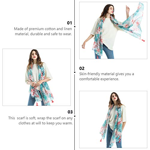 Amosfun Mulheres Floral Longo Lenço Xailes Wraps Mulheres Boho Scarf Estilo Havaí para Ao Ar Livre