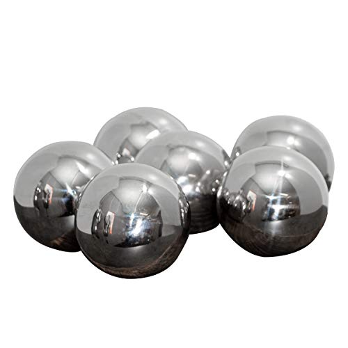 Antikas - Lot de 6 boules de décoration en aluminium Argenté brillant