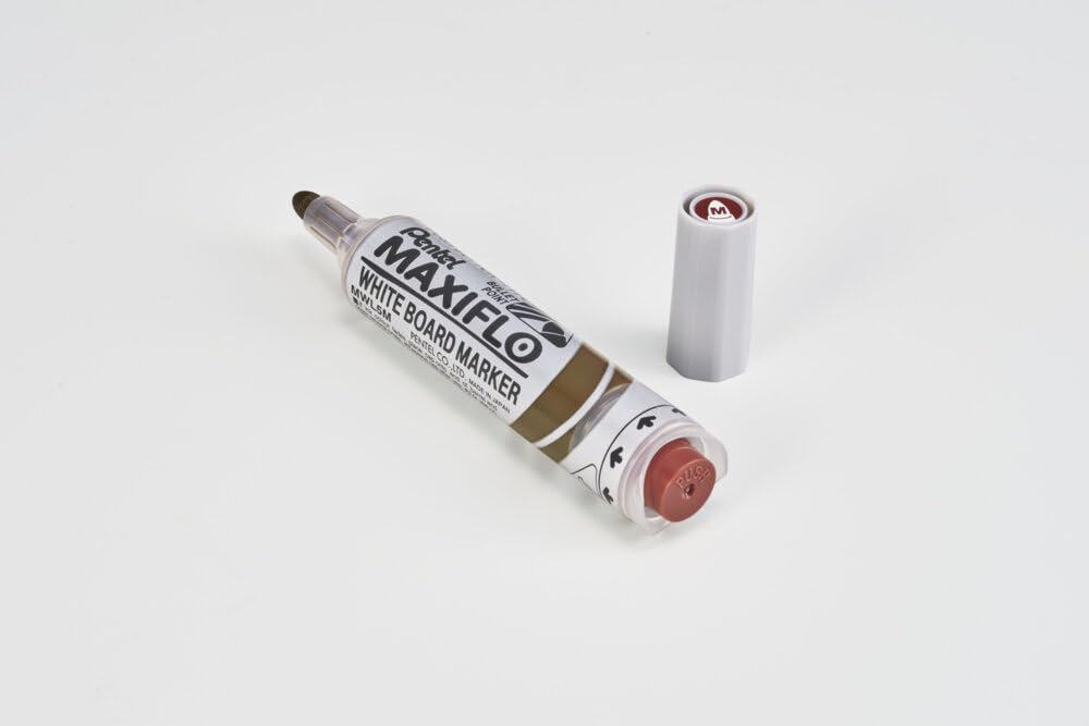 Pentel Maxiflo markery do tablic suchościeralnych, stożkowe, szerokie, brązowe, 12 sztuk