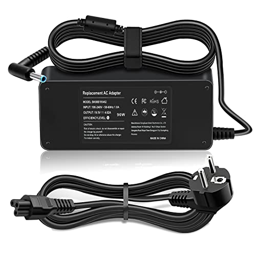 90W Cargador para HP Pavilion 11 14 15 17 HP Envy Touchsmart Sleekbook 15 17 Serie M6 M7,HP Spectre X360 13 15 EliteBook 820 840 850 G3 G4 G5 G6 G7 HP 250 255 G2 G3 G4 G5 Chromebook x360 14 Cover