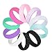 COOLOO 10 Pack Silicone Wedding Ring for Women, Premium Medical Grade Wedding Bands Thin and Stackable Durable Comfortable Antibacterial Rubber Rings, Black White Pink Silver