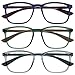 Produktbild OPULIZE Max Lesebrille 3er Pack - Klassische große rechteckige Fassung - Brillen in mattem Blau, Grün und Grau - Herren Damen Unisex - RRR78-367 - +1,00