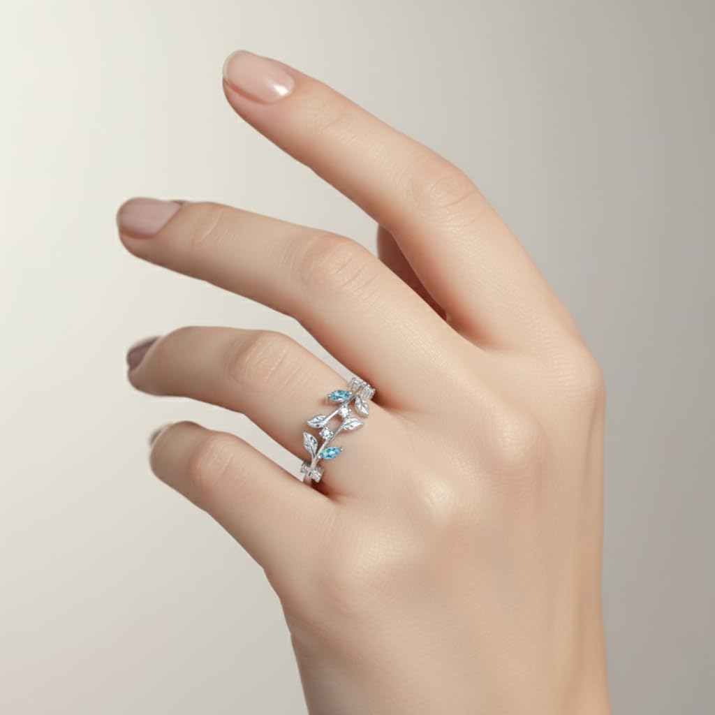 Prismata Hug Rings 925 Sterling Silver Hug Ring with 12 Months Birthstone Always with You Ring Valentine's Jewelry Gifts for Women Her Love One - Image 3