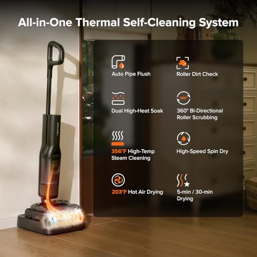 Image of roborock F25 Steam Wet Dry Vacuum Mop Combo, 356F Steam Cordless Vacuum Cleaner, 25000 Pa Suction for Hard Floor, 203F Self-Cleaning Electric Mop, 80 Min Long Runtime for Whole-House Cleaning