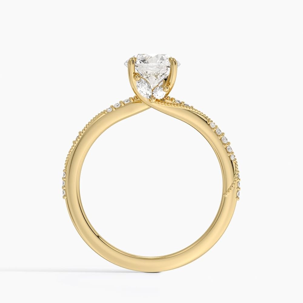 1–5 Carat Lab Grown Diamond Ring VVS2 10K 14K 18K Solid Gold & 925 Sterling Silver Engagement Ring Hidden Accent Halo Wedding Bridal Anniversary Christmas Gift for Women(IGI Certified)