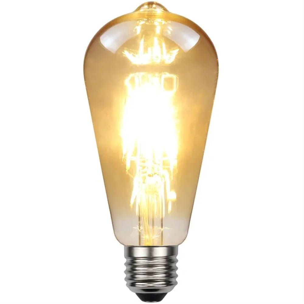 1fortunate Paquete de 30 bombillas de filamento LED AC220V E27 ST64 4W/6W/8W lámpara Retro Edison luz antigua Vintage(6W)