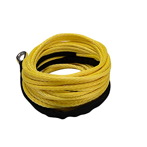 Openroad Synthetic Winch Rope Kit, 7000Lbs Atv Winch Rope With Hook And Damper, 3/16" 50Ft Winch Towing Rope With Red Protecing Sleeve For Atv Utv (Yellow) #TOP3