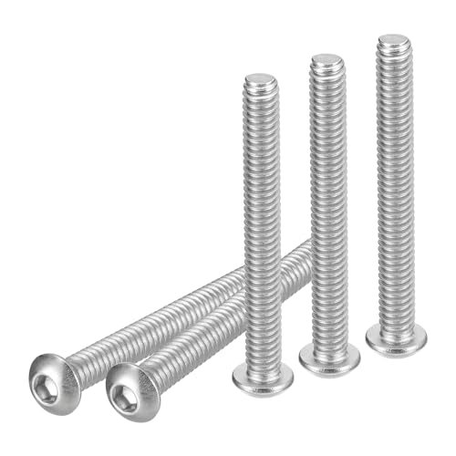 DTGN Tornillos de Cabeza Redonda con Hexágono Interior de 1/4-20x2-1/4 Paquete de 10 Bueno para Máquinas Acero Inoxidable 304 18/8 Rosca Completa Unc