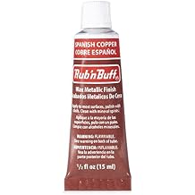 AMACO Rub n Buff Wax Metallic Finish - Rub n Buff Spanish Copper 15ml Tube - Versatile Gilding Wax for Finishing Furniture Antiquing and Restoration - Rub and Buff Colors Single Tube