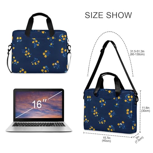 Maletín para laptop con estampado floral azul marino 13-15.6 in miniatura 5