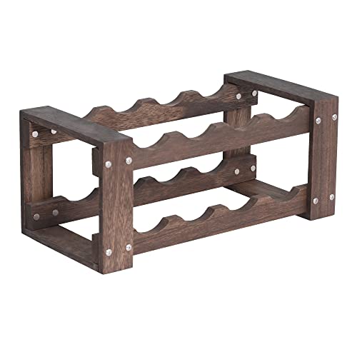 DDYURI Wooden Wine Rack for Countertop Bottle Holder - Wood Wine Display Shelf for Bottles Organizer - Freestanding Wine Storage Stand for Bar Counter/ Wine Cabinet/ Kictchen Tables (Dark) DDYURI Wooden Wine Rack for Countertop Bottle Holder - Wood Wine Display Shelf for Bottles Organizer - Freestanding Wine Storage Stand for Bar Counter/ Wine Cabinet/ Kictchen Tables (Dark)