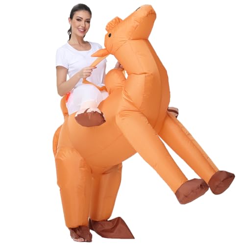 SYIIMG Inflatable Camel Costume Adult Inflatable Costume Ride on Camel Blow up Funny Halloween Suit for Women