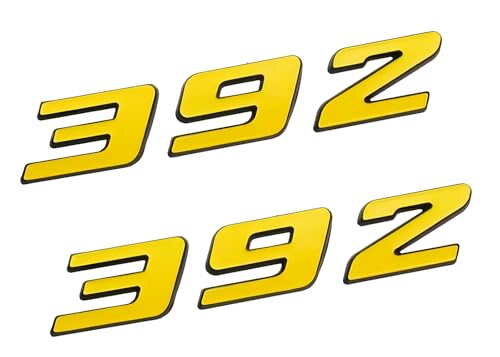 Image of Pair Set 392 Front Right Door Side Badge Nameplates Emblem Self-Adhesive Decals Sticker (Black Yellow)