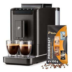 Tchibo Kaffeevollautomat Esperto2 Caffè mit 2-Tassen-Funktion für Caffè Crema und Espresso, Granite Black - INKLUSIVE Kaffeeprobierset GRATIS
