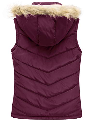 Wantdo Women's Thicken Sleeveless Vest Heavy Weight Puffer Vest Wine (Red, Large) #TOP1