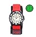 Jewtme Kids Children Nylon Strap Luminous Outdoor Sports Analog Display Watch for Boys Girls-Red