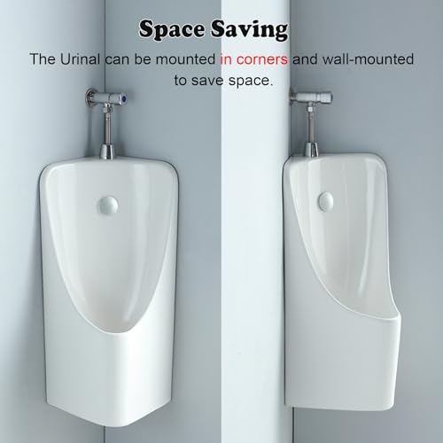 Urinarios para hombres con descarga urinal de pared blanco 5