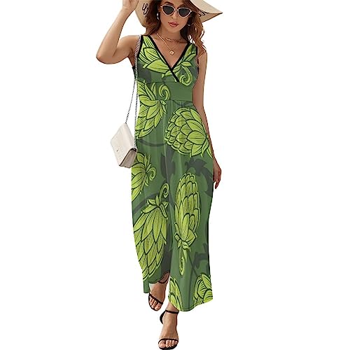 Robe sans manches col en V pour femme, finitions premium Multi1