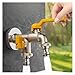 Outdoor Garden Tap All Copper Tap Water Faucet Indoor and Outdoor One Into Two Out 4 Points Antifreeze Courtyard Garden Double Flower(Color 3)