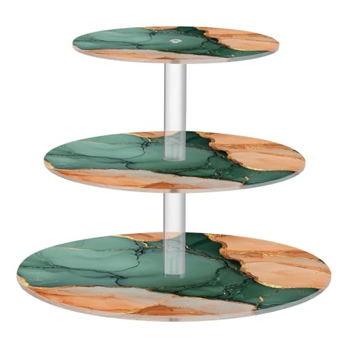 Zathe Marble Terracotta Green Transparent Tray Acrylic Spill-Proof Three-Layer Display Trays Dressing Room