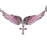 Szxc Womens Guardian Angel Wings Cross Adjustable Choker Necklace - Ladies Wife, Daughter, Granddaughter, Girlfriend Biker Jewelry - 18'+2'