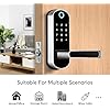 Smart Lock,TFX1 Bluetooth Enabled Fingerprint and Touchscreen Electronic Door Lock|TTLock App Unlock|Keyless Entry|Auto Lock|Fingerprint Door Lock for Home Office Apartment Hotel Garage School(Silver)