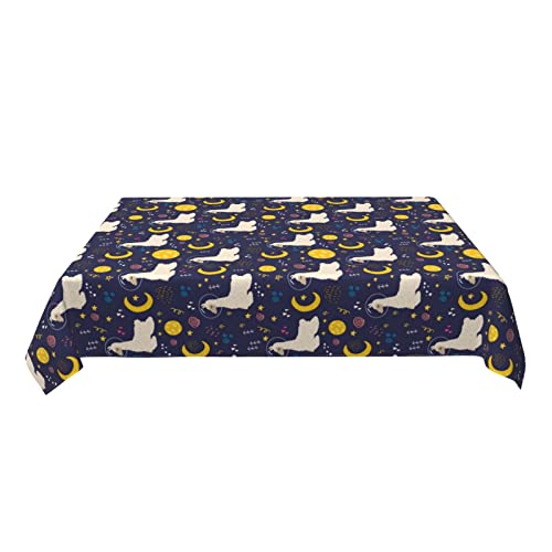 Alpaca Table Cloth Waterproof Rectangle Tablecloth Washable Space Party Table Cover 54X 72 Inch For Celebration Holiday Camping Picnic #TOP6