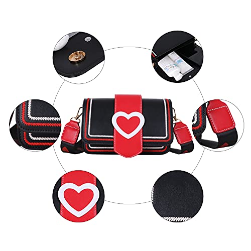 Qiayime Purses And Handbags For Women Fashion Chain Ladies Pu Leather Top Handle Satchel Shoulder Tote Little Girls Heart Shaped Bow Bags Kids Purses (Black) #TOP2