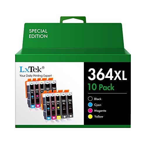 LxTek Compatible Cartouches d'encre Remplacement pour HP 364 364XL pour Photosmart 5510 5520 6510 6520 7510 7520 B109a Deskjet 3070A 3520 Officejet 4620 4622 (Noir Cyan Magenta Jaune, 10-Pack)